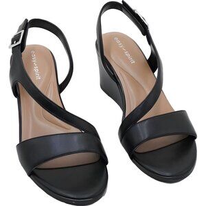 Easy Spirit Zoe wedge sandals black slingback comfort US 7.5M